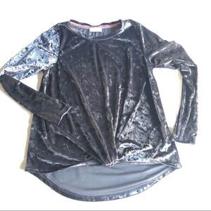 Altar’d State grey crushed velvet L/S top